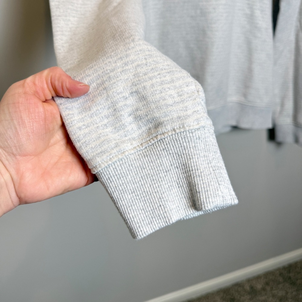 Jachs New York Mens S Recycled Fleece Henley Hoodie Gray Striped Drawstring Eco - Picture 10 of 13
